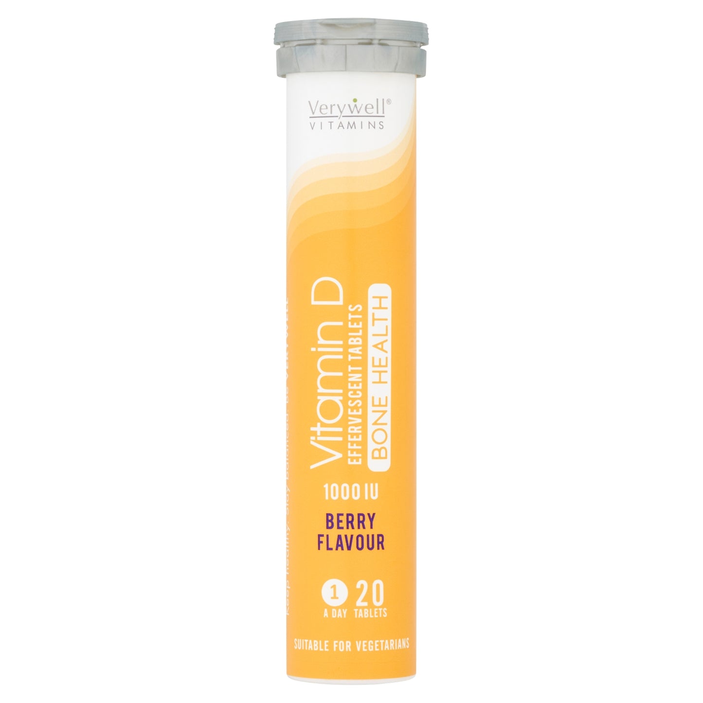 Verywell Vitamins Berry Flavour Vitamin D Effervescent Tablets 1 A Day 20 Tablets