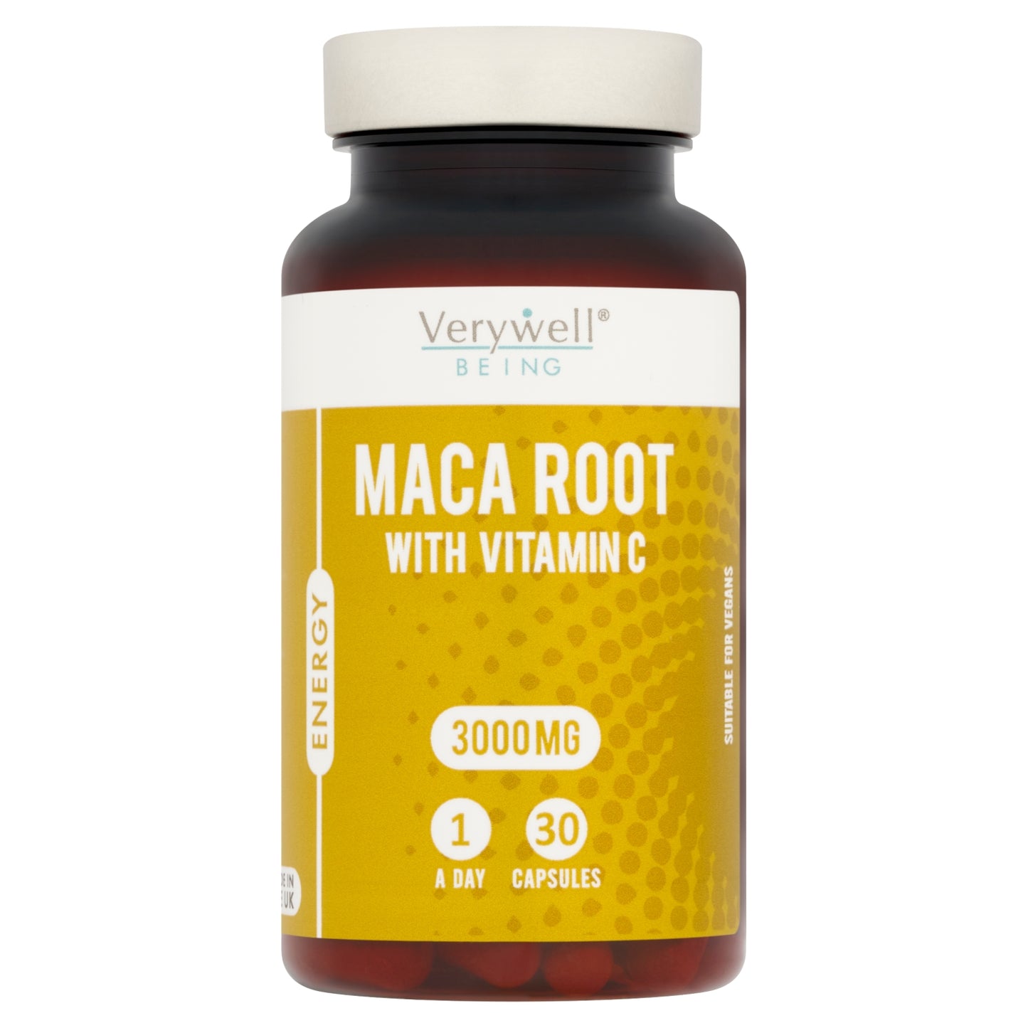 Verywell Being Energy Maca Root with Vitamin C 3000mg 1 A Day 30 Capsules