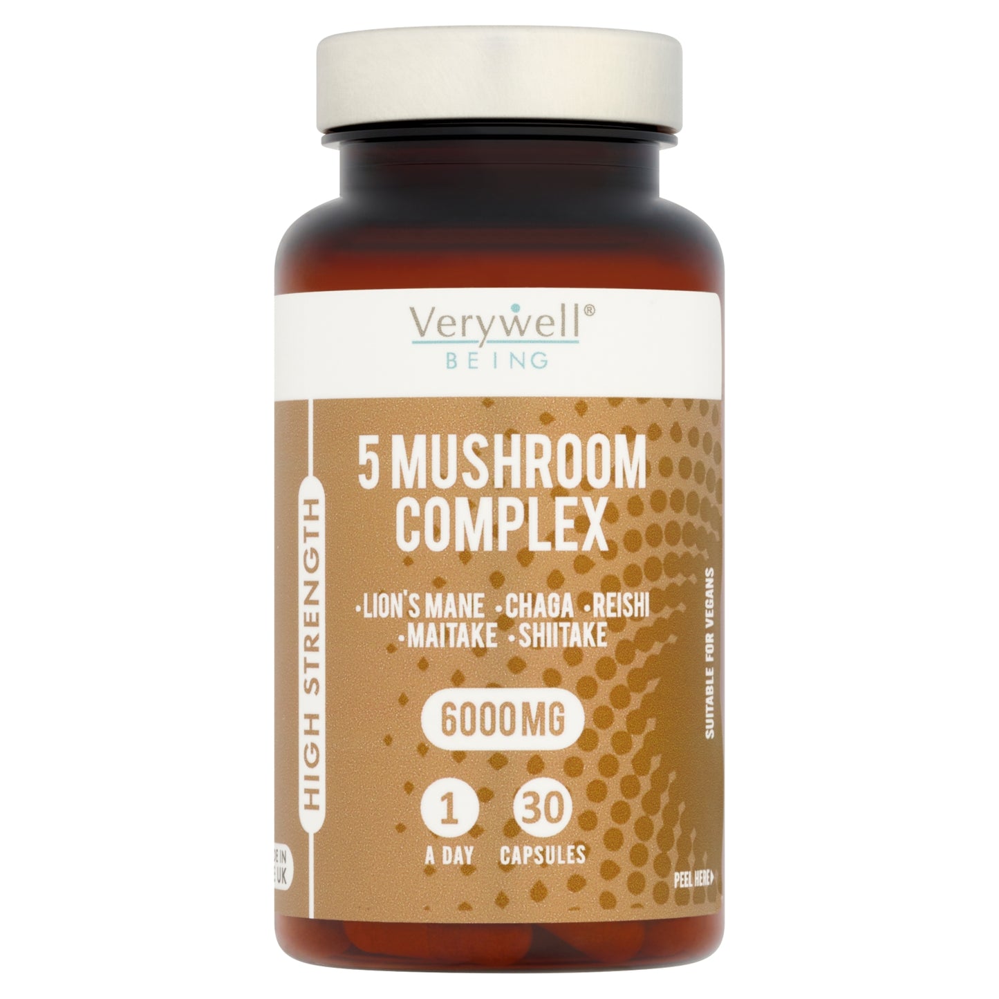 Verywell Being High Strength 5 Mushroom Complex 6000mg 1 A Day 30 Capsules