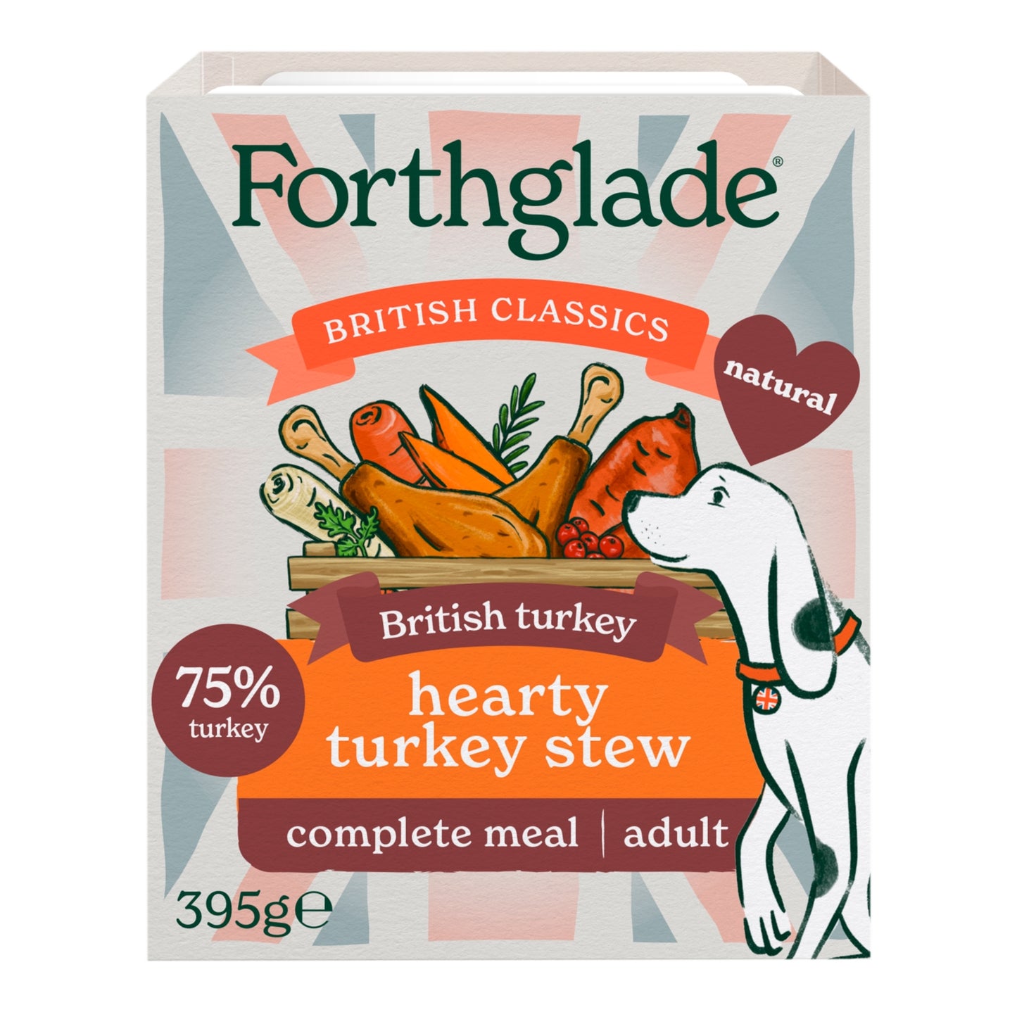 Forthglade Hearty Turkey Stew Complete Grain Free Meal for Adult Dogs 395g