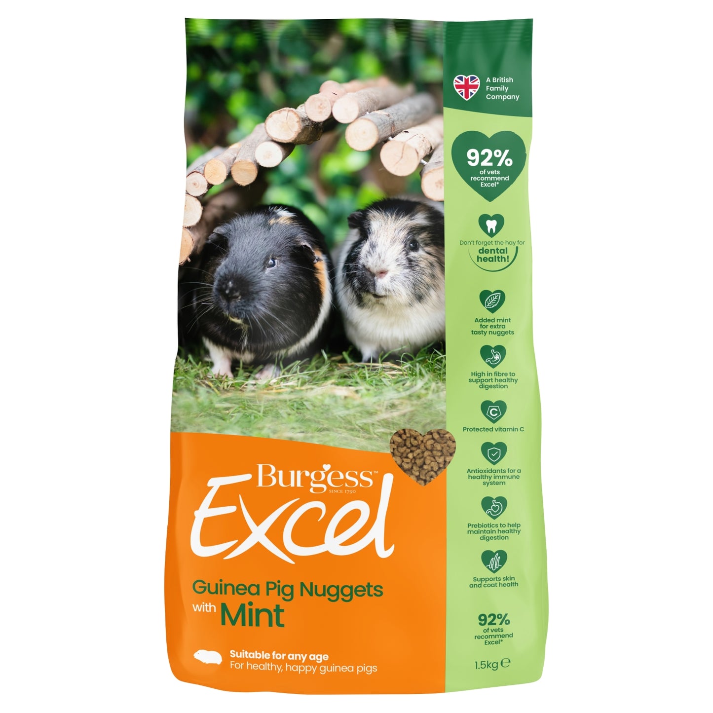 Burgess Excel Guinea Pig Nuggets with Mint 1.5kg