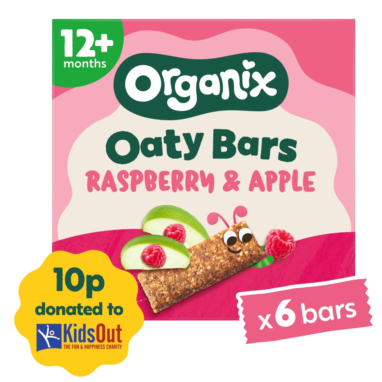 Organix Raspberry & Apple Soft Oaty Bars Toddler Snacks Multipack 138g (6x23g) 12 months+