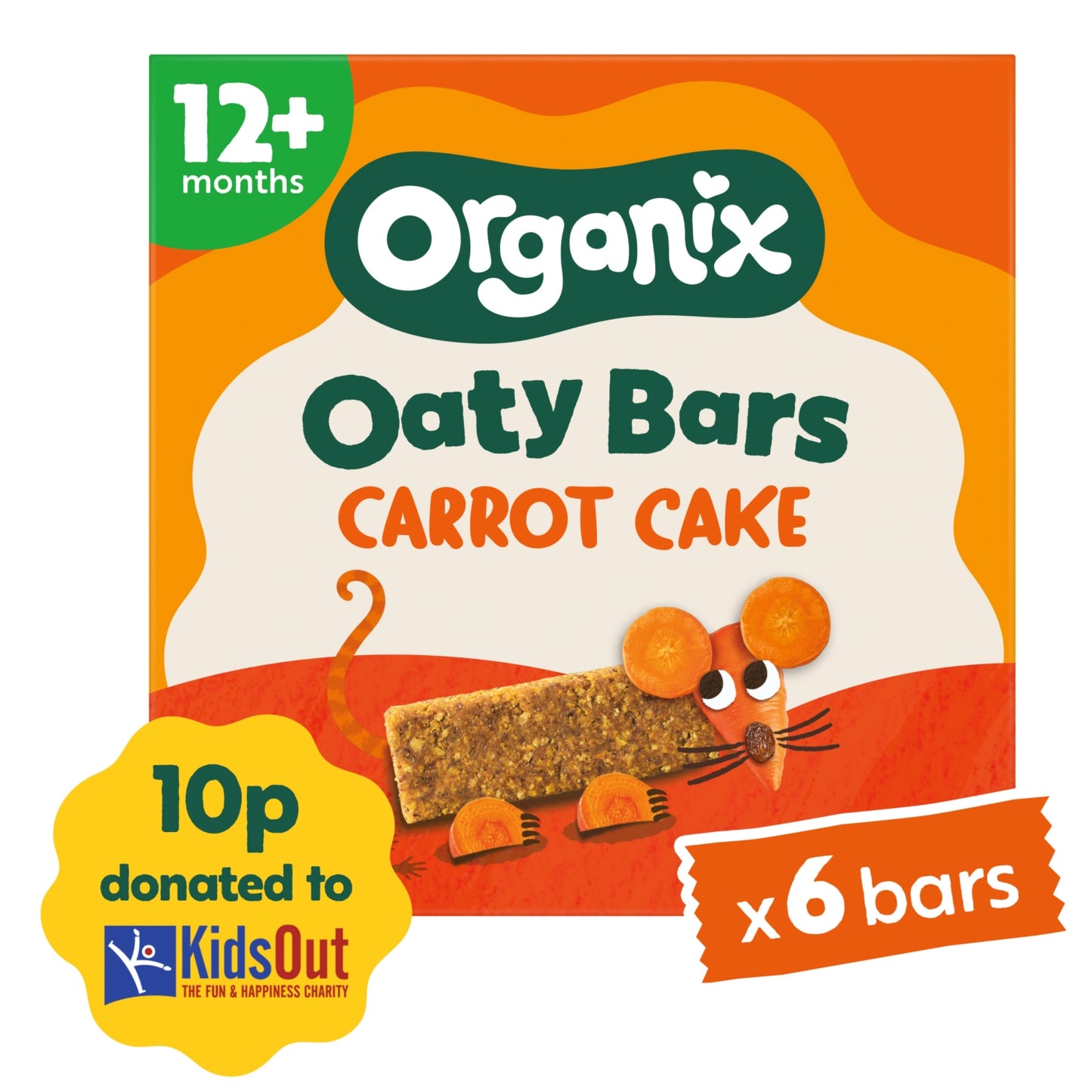 Organix Carrot Cake Soft Oaty Bars Toddler Snacks Multipack 138g (6x23g) 12 months+