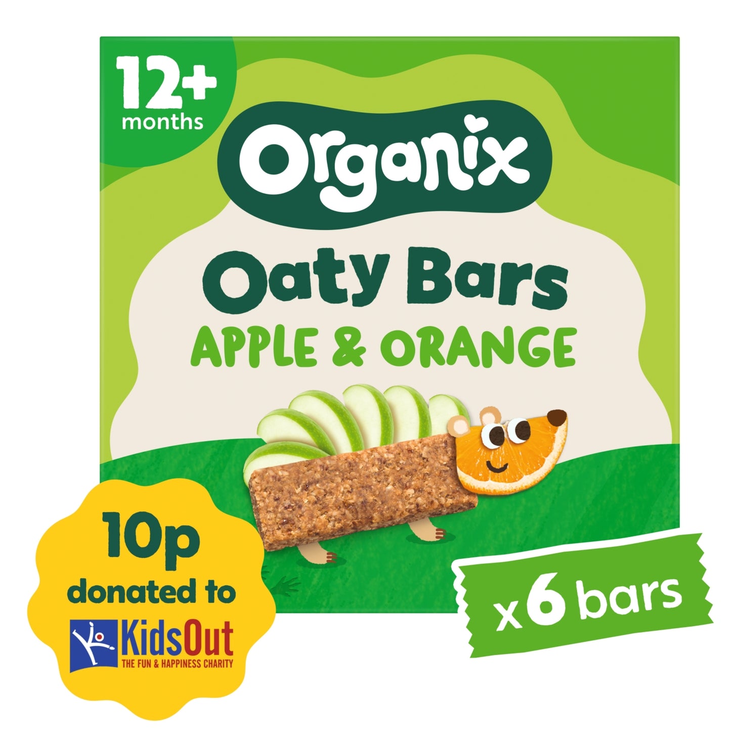 Organix Apple & Orange Soft Oaty Bars Toddler Snacks Multipack 138g (6x23g) 12 months+