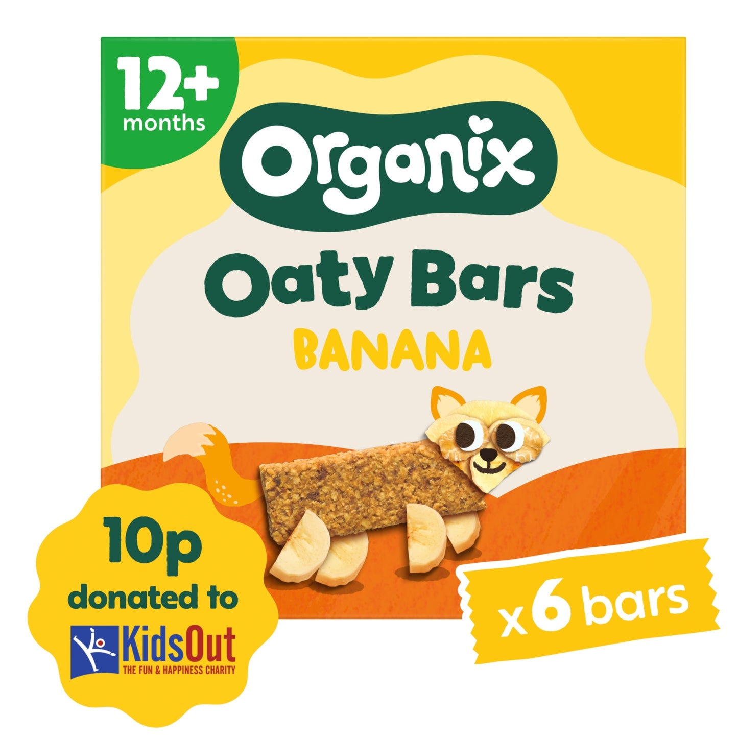 Organix Banana Soft Oaty Bars Toddler Snacks Multipack 138g (6x23g) 12 months+