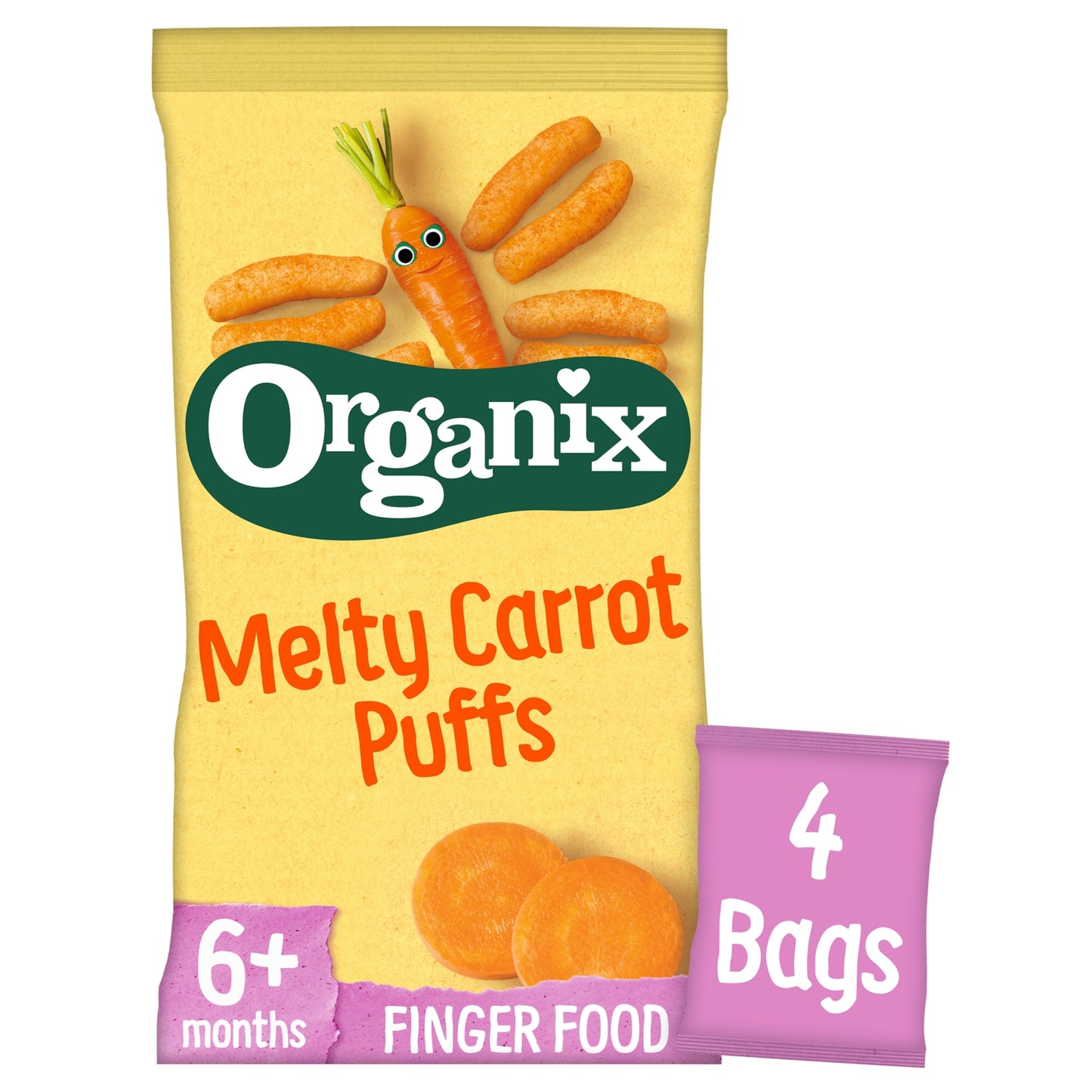 Organix Melty Organic Carrot Baby Snack Puffs Multipack 4x18g 6 months+