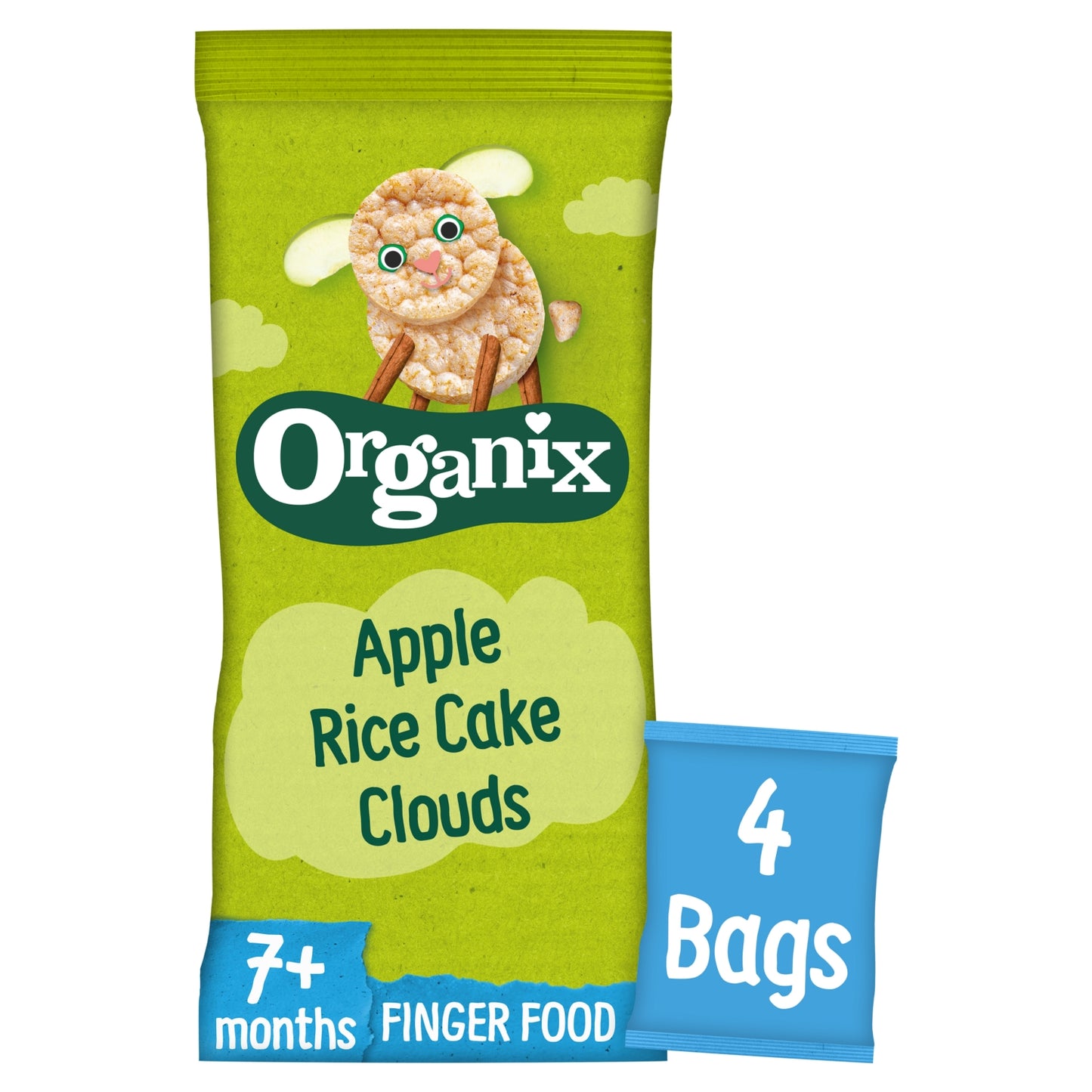 Organix Apple Rice Cake Clouds Organic Baby Snacks Multipack 4x18g 7 months+