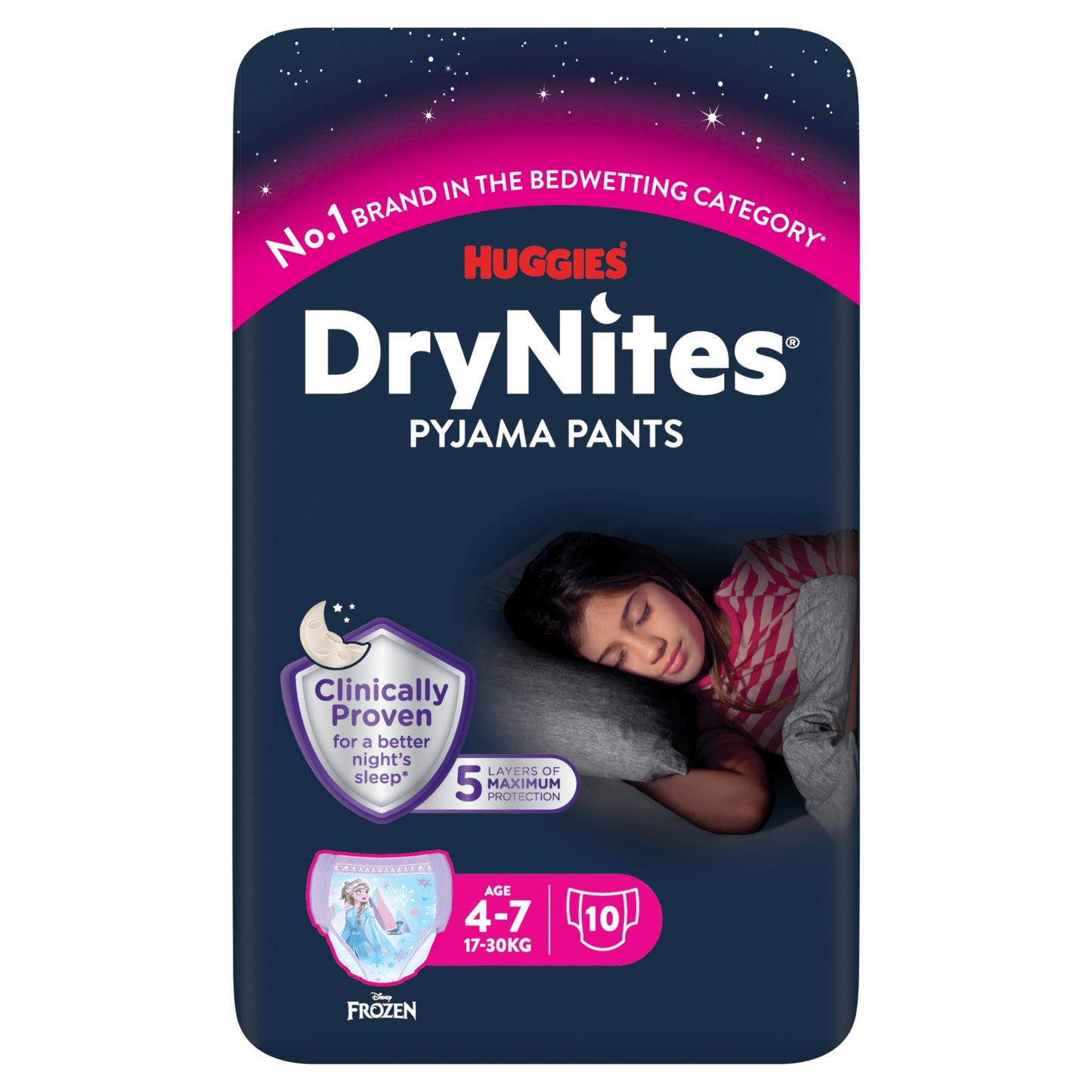 Huggies Bedwetting Pyjama Pants Girl - Age 4-7 17-30kg