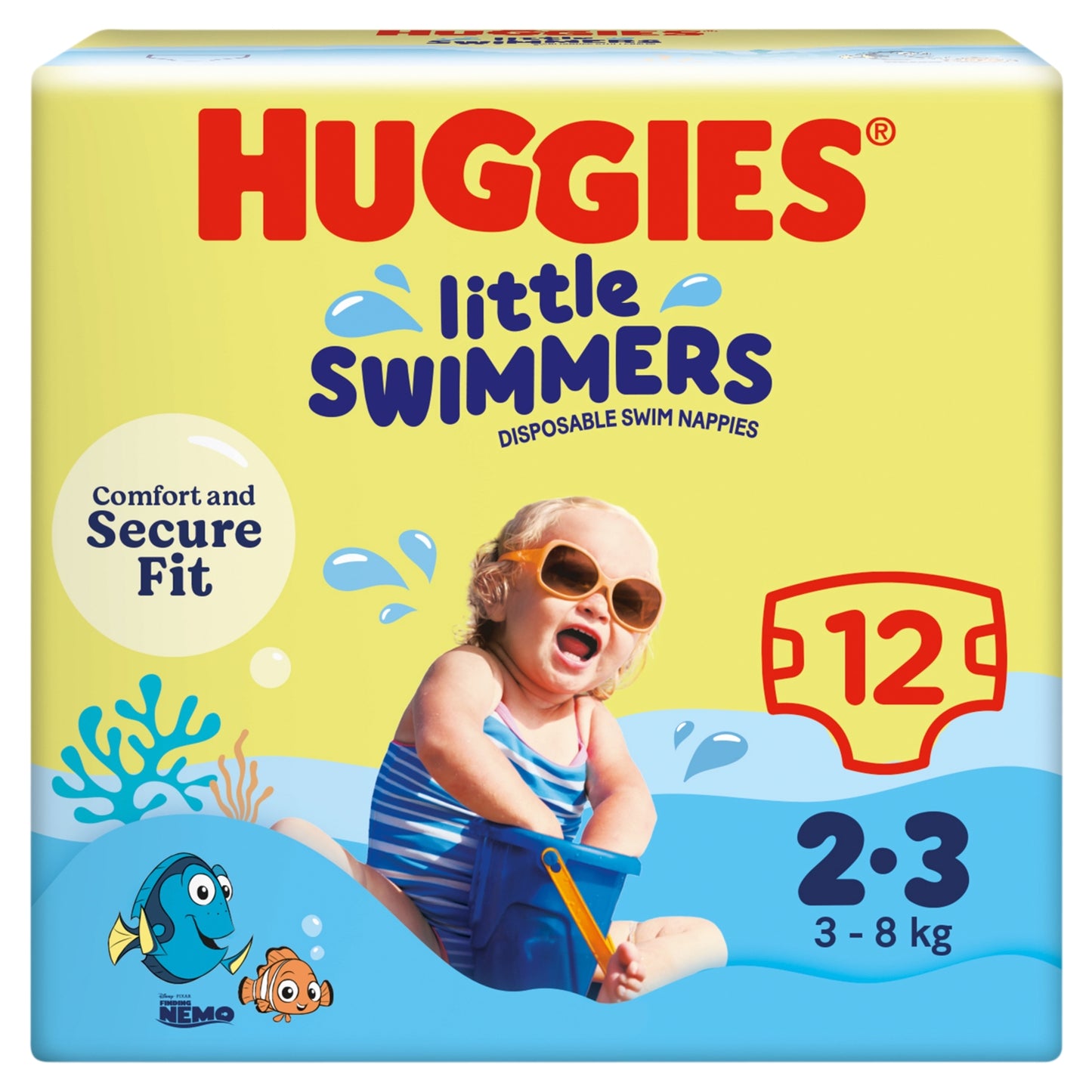 Huggies Diapers Little Swimmers 12 Swim Nappies 2-3 3-8kg
