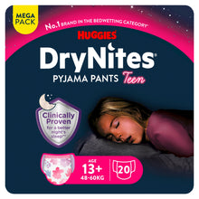 Huggies DryNites Girls Pyjama Pants for Bedwetting 13+ Yrs 48-60kg MEGA Pack 20 pants