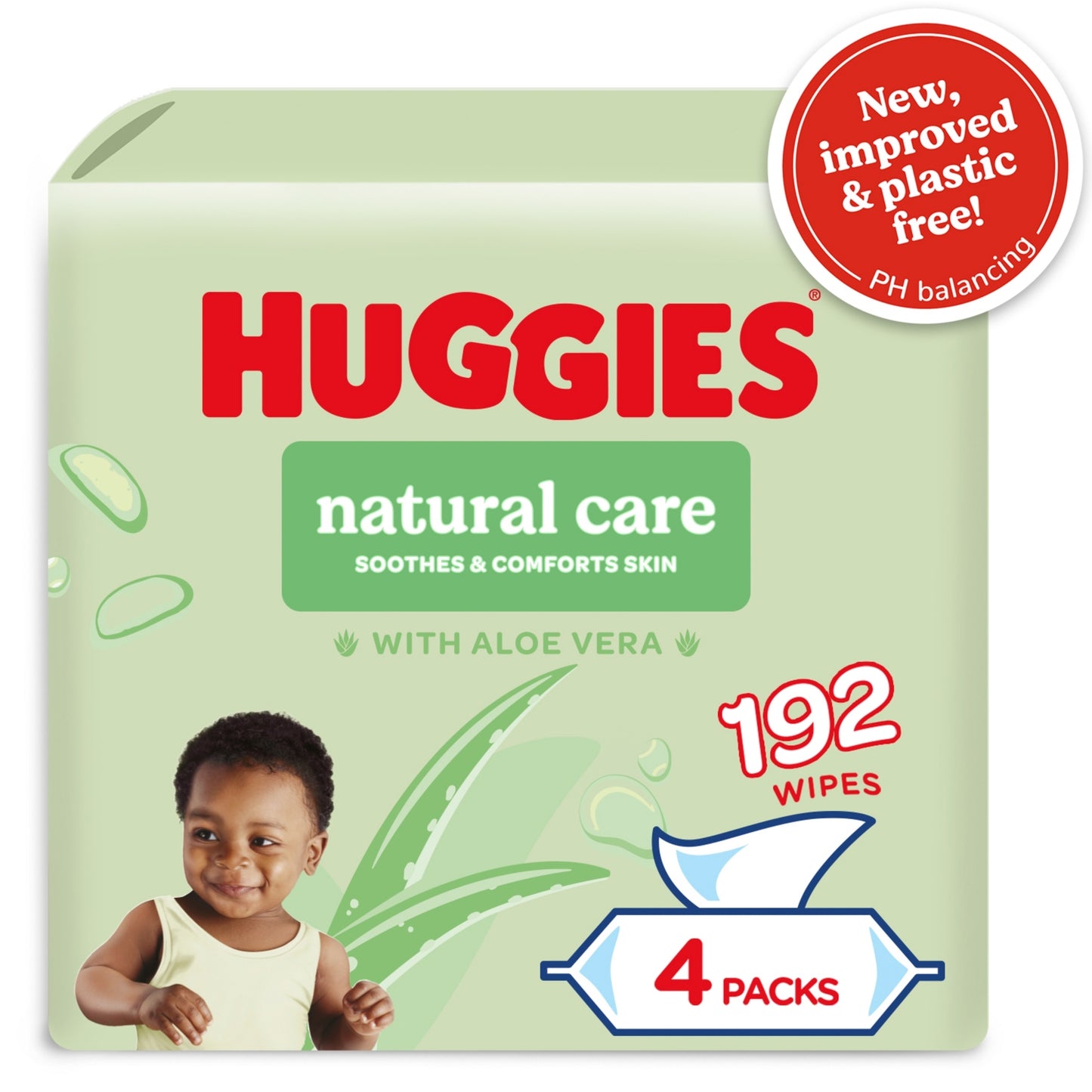 Huggies® Huggies Natural Care Plastic Free Baby wipes - 4 packs of 48 Wipes