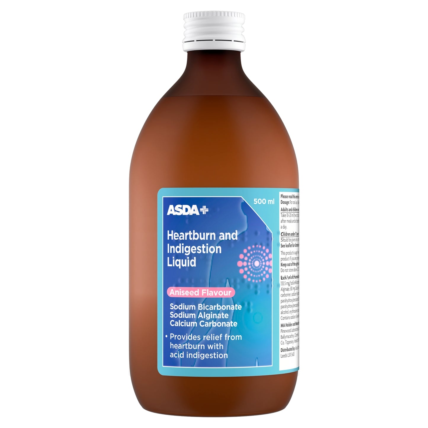 ASDA Heartburn and Indigestion Liquid Aniseed Flavoured 500ml