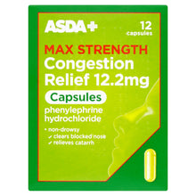 ASDA Max Strength Congestion Relief 12.2mg Capsules 12 Capsules