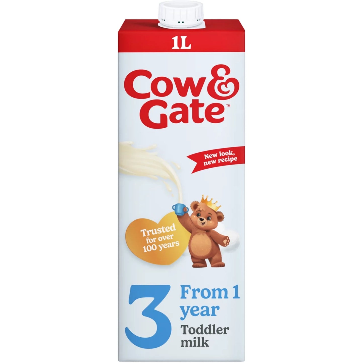 Cow & Gate 3 Toddler Milk Liquid Formula, Ready to Drink, 1-3 Years, 1L