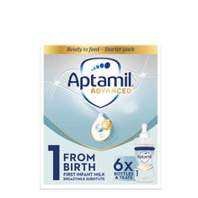 Aptamil Advanced 1 First Baby Milk Formula Starter Pack Ready to Use Liquid, from Birth, 6x70 ml