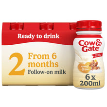Cow & Gate 2 Follow On Baby Milk Liquid Formula, Ready to Drink, 6-12 Months, 6x200 ml