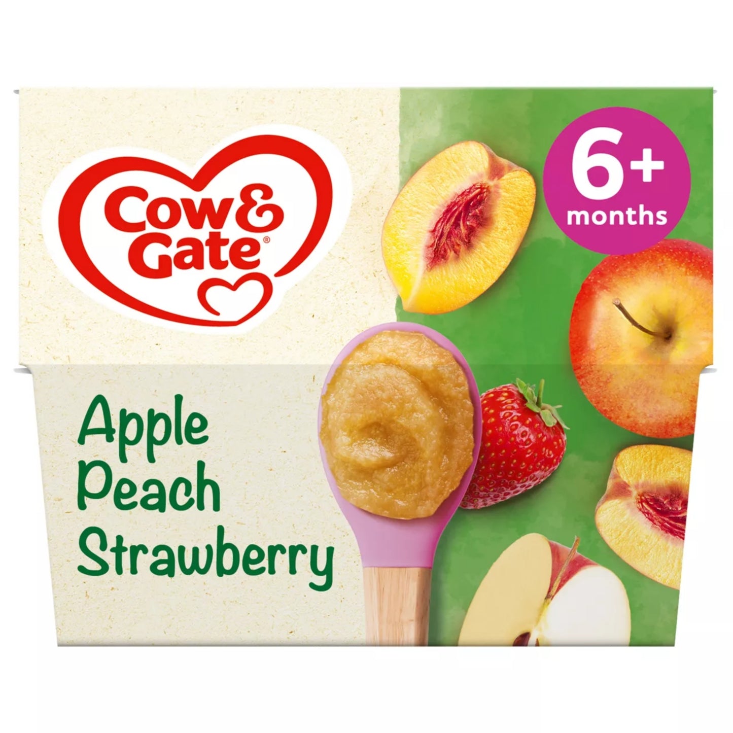 Cow & Gate Apple Peach & Strawberry Baby Food Fruit Pot , 6+ Months, 4x100g