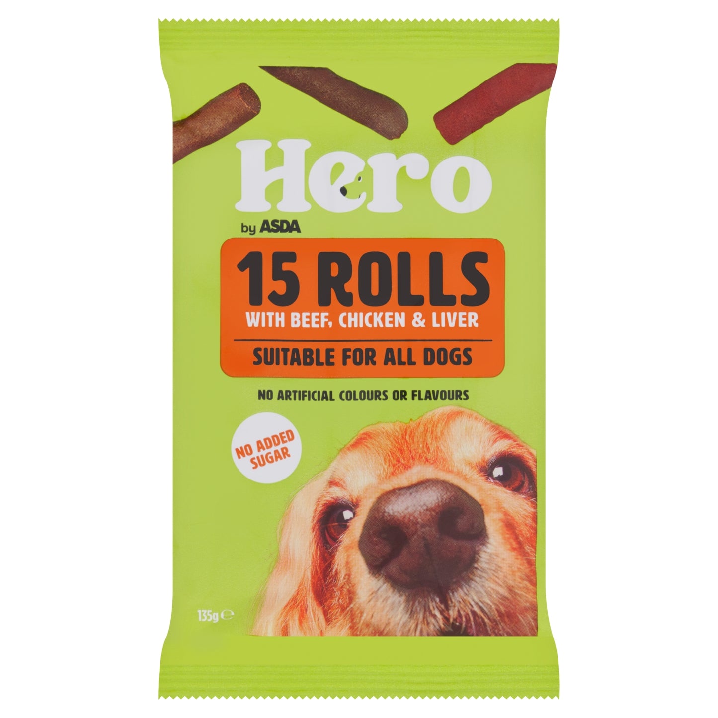 Hero by ASDA Hero 15 Rolls with Beef, Chicken & Liver 135g