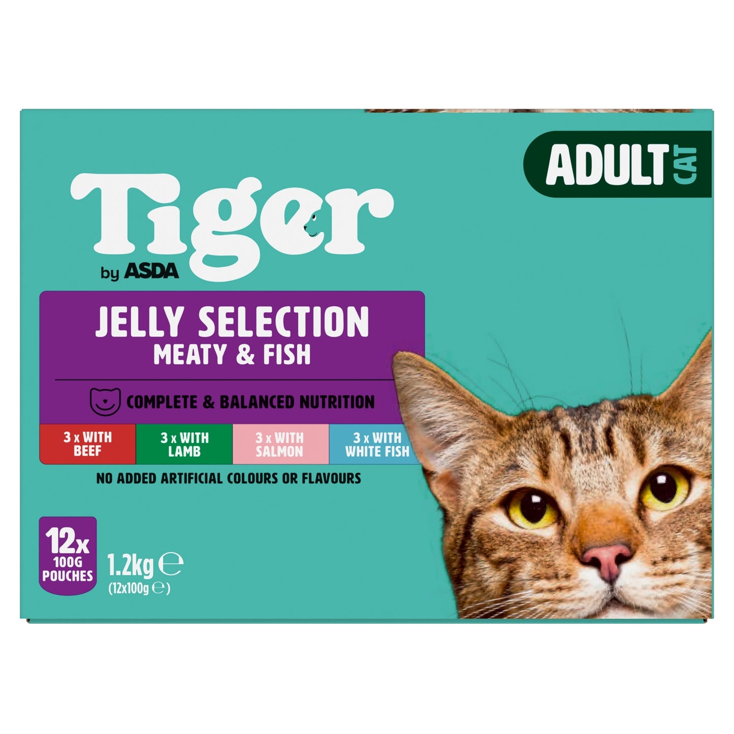 Tiger by ASDA Tiger Meaty & Fish Selection in Jelly 1+ Years 12 x 100g (1.2kg)