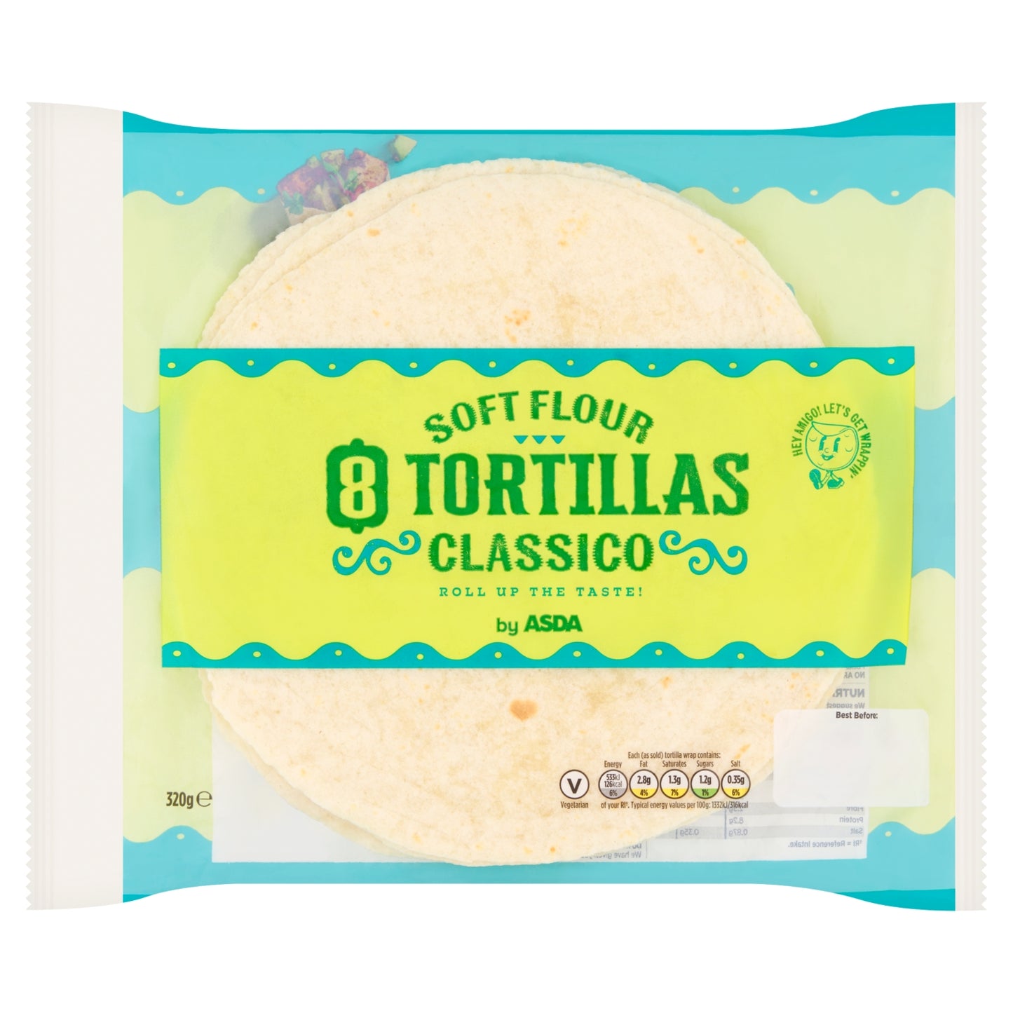 ASDA 8 Soft Flour Tortillas Classico 320g