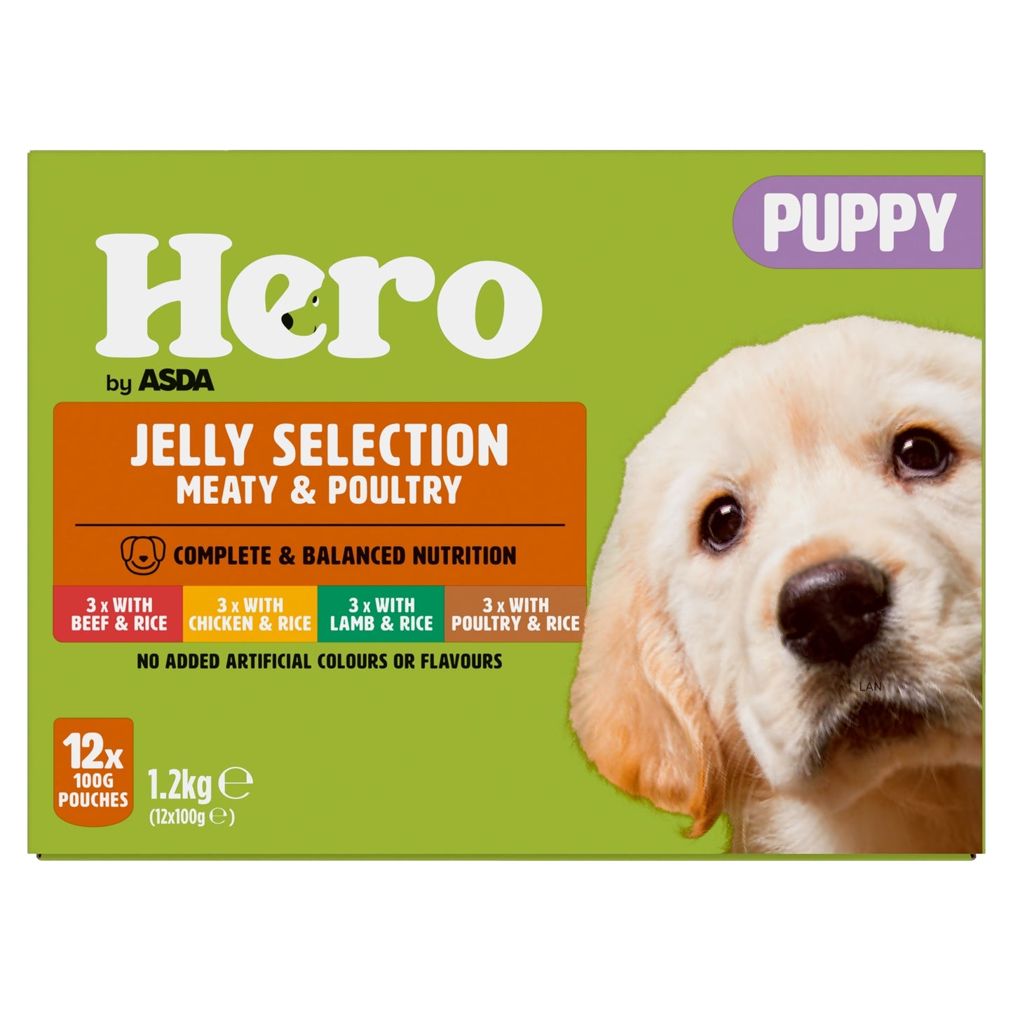 Hero by ASDA Hero Jelly Selection Meaty & Poultry Puppy 12 x 100g (1.2kg)