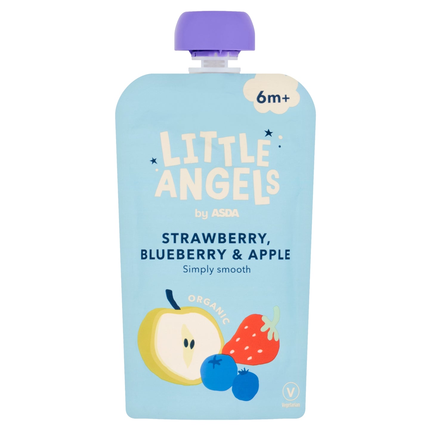 LITTLE ANGELS by ASDA Strawberry, Blueberry & Apple 6m+ 120g