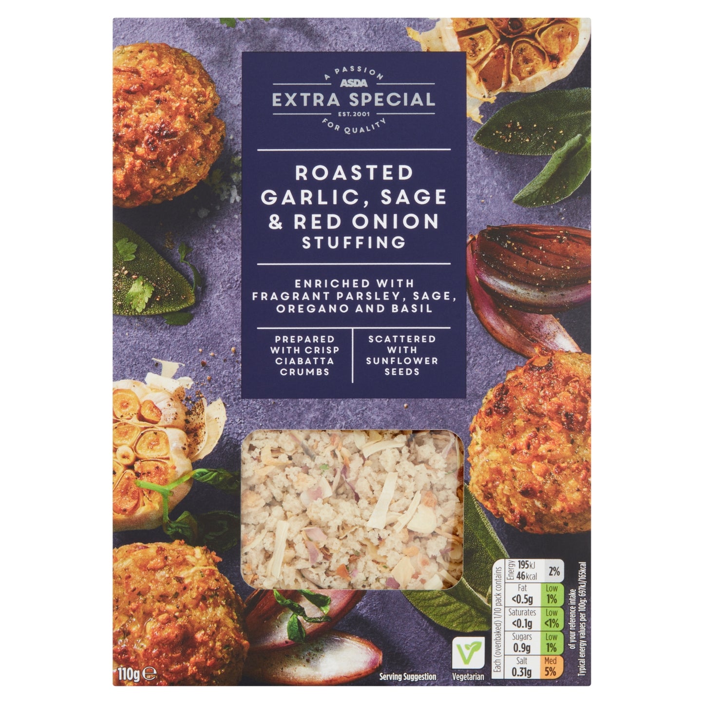 ASDA Extra Special Roasted Garlic, Sage & Red Onion Stuffing 110g