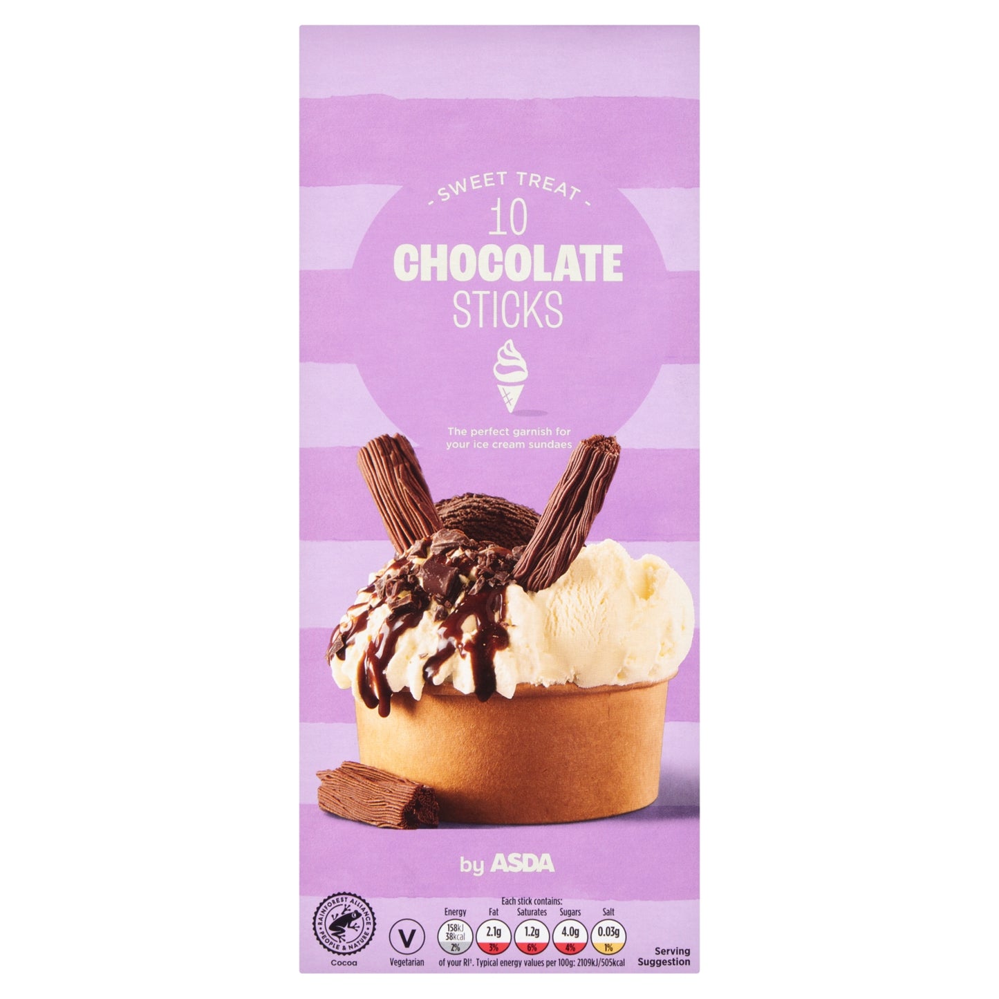 ASDA 10 Chocolate Sticks 75g