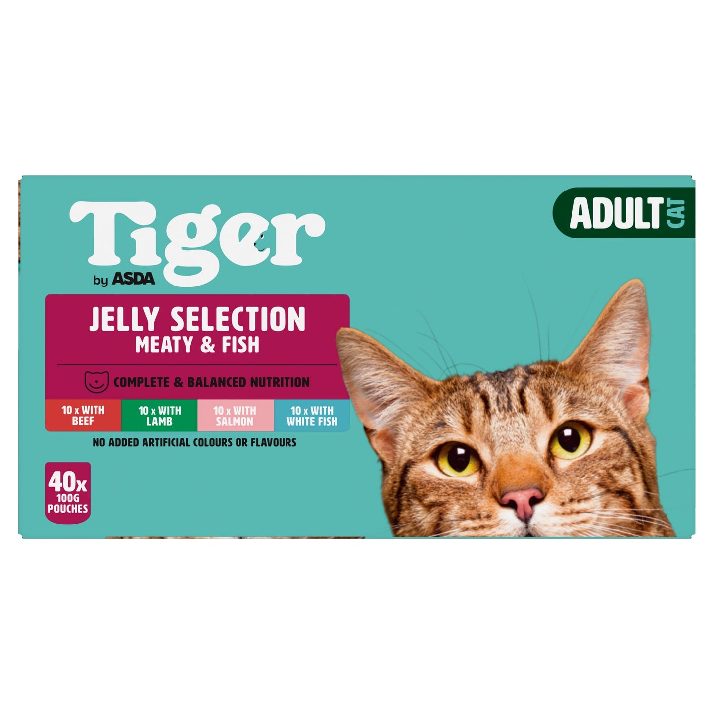 Tiger by ASDA Tiger Jelly Selection Meaty & Fish Adult Cat 40 x 100g (4kg)