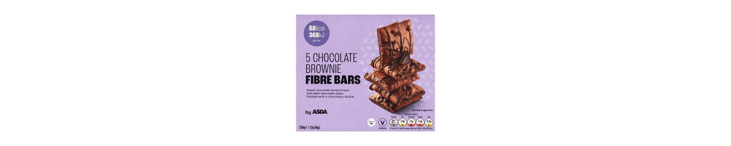 ASDA Chocolate Brownie Fibre Bars 5 x 24g (120g)