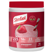 SlimFast Meal Replacement Shake Powder Tin, Strawberry Flavour, 10 meals, 365g