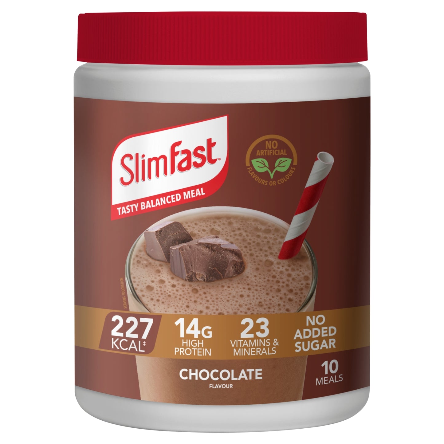 SlimFast Meal Replacement Shake Powder Tin, Chocolate Flavour, 10 meals, 375g