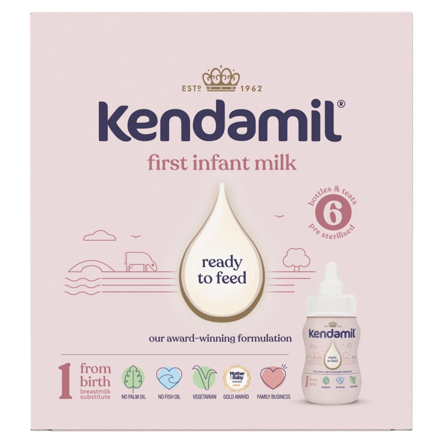 Kendamil First Infant Milk 1 From Birth 420ml (6 x 70ml)