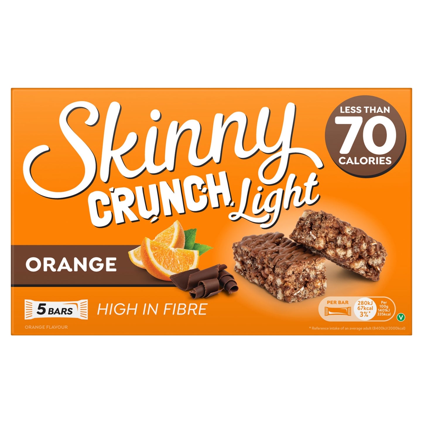 Skinny Crunch Light Orange Bars 5 x 20g