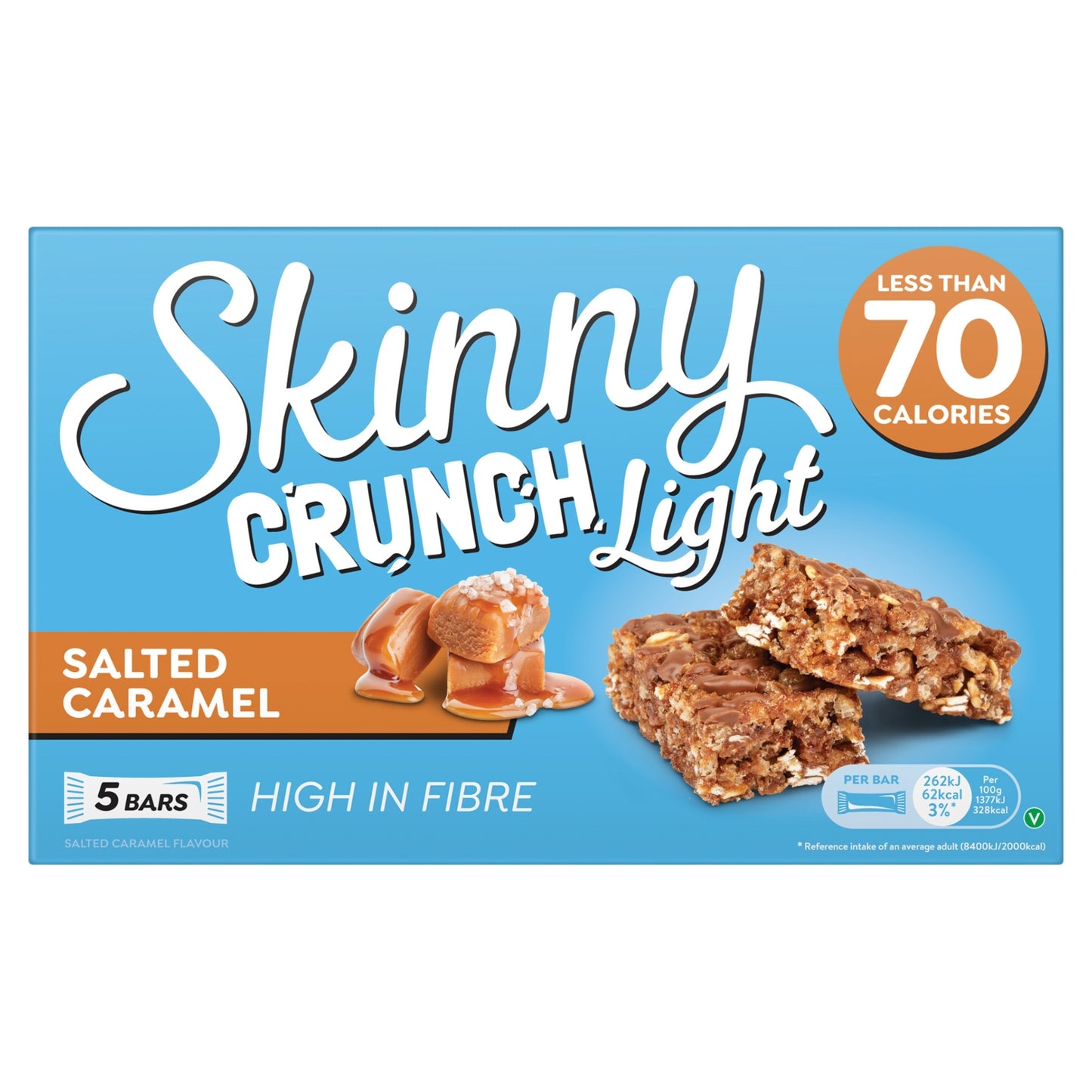 Skinny Crunch Crunch Light Salted Caramel Bars 5 x 19g
