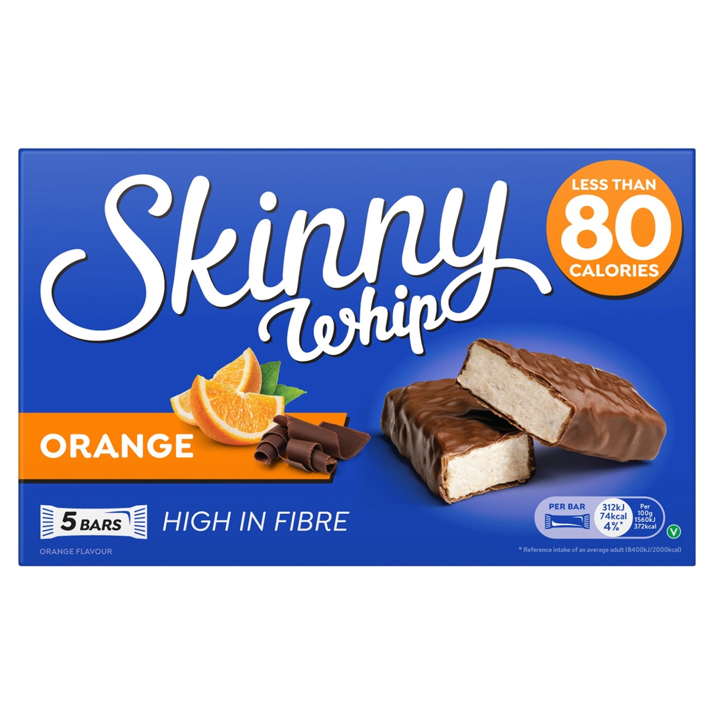 Skinny Whip Orange & Chocolate Flavour Bars 5 x 20g