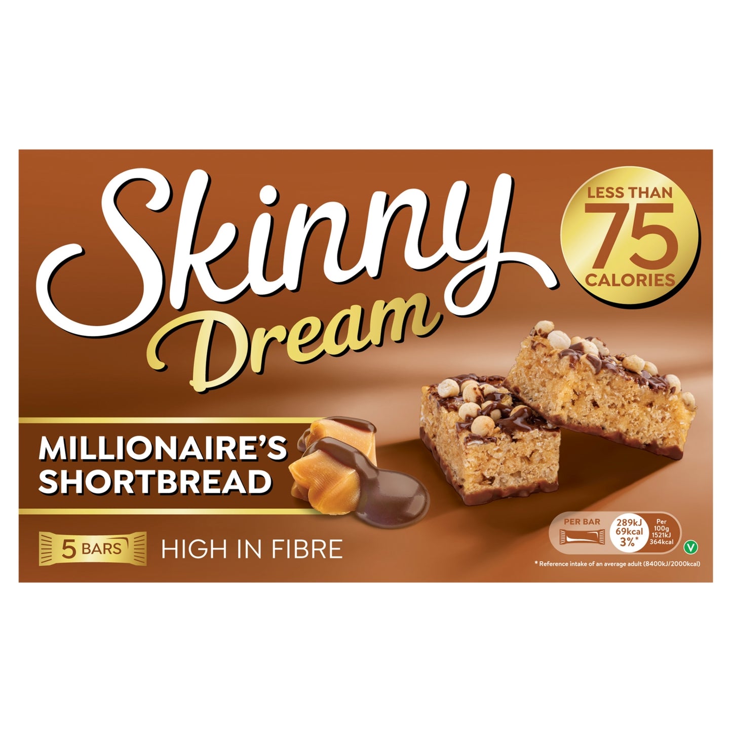 Skinny Dream Millionaire's Shortbread Bars 5 x 19g