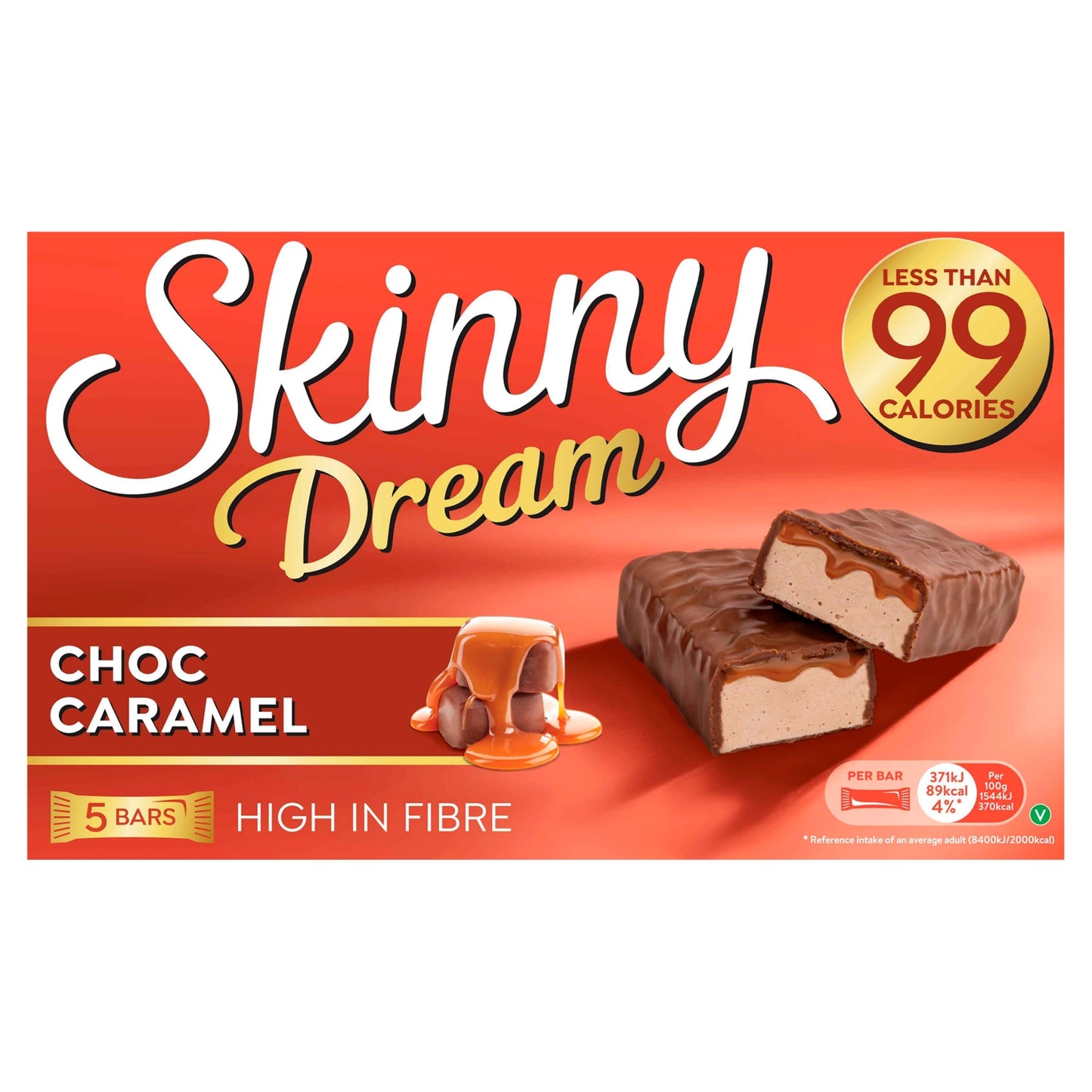 Skinny Dream Dream Choc Caramel Bars 5 x 24g