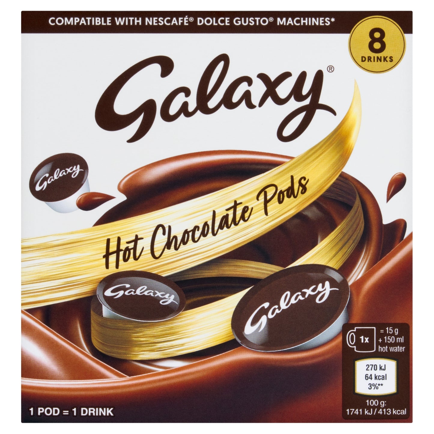 Galaxy Hot Chocolate Pods 8 x 15g (120g)