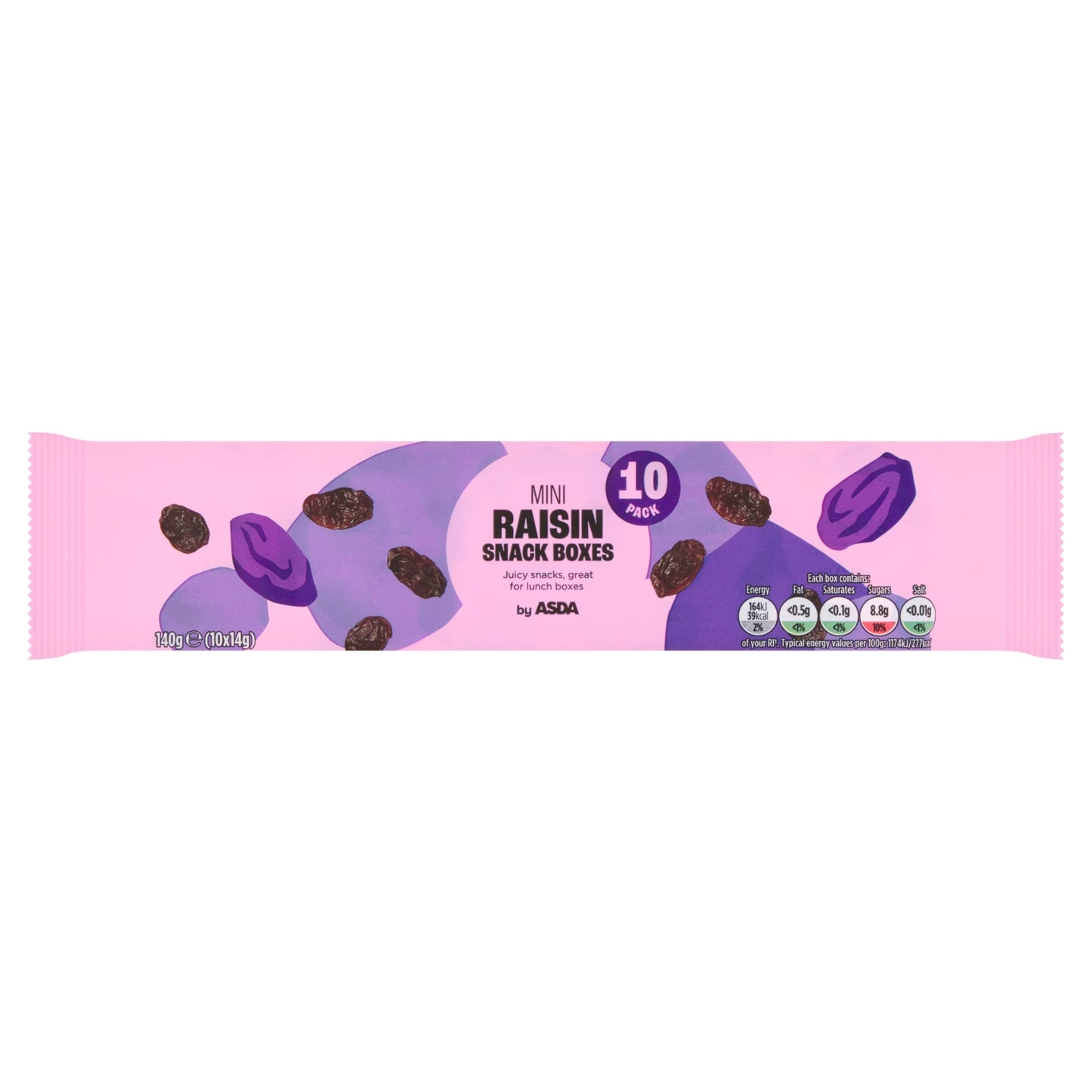 ASDA Mini Raisin Snack Boxes 10 x 14g (140g)