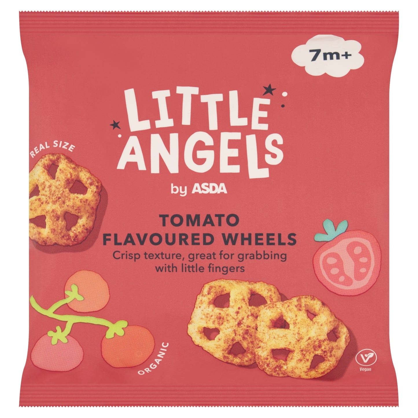 LITTLE ANGELS by ASDA Tomato Flavoured Wheels 7+ Months 20g