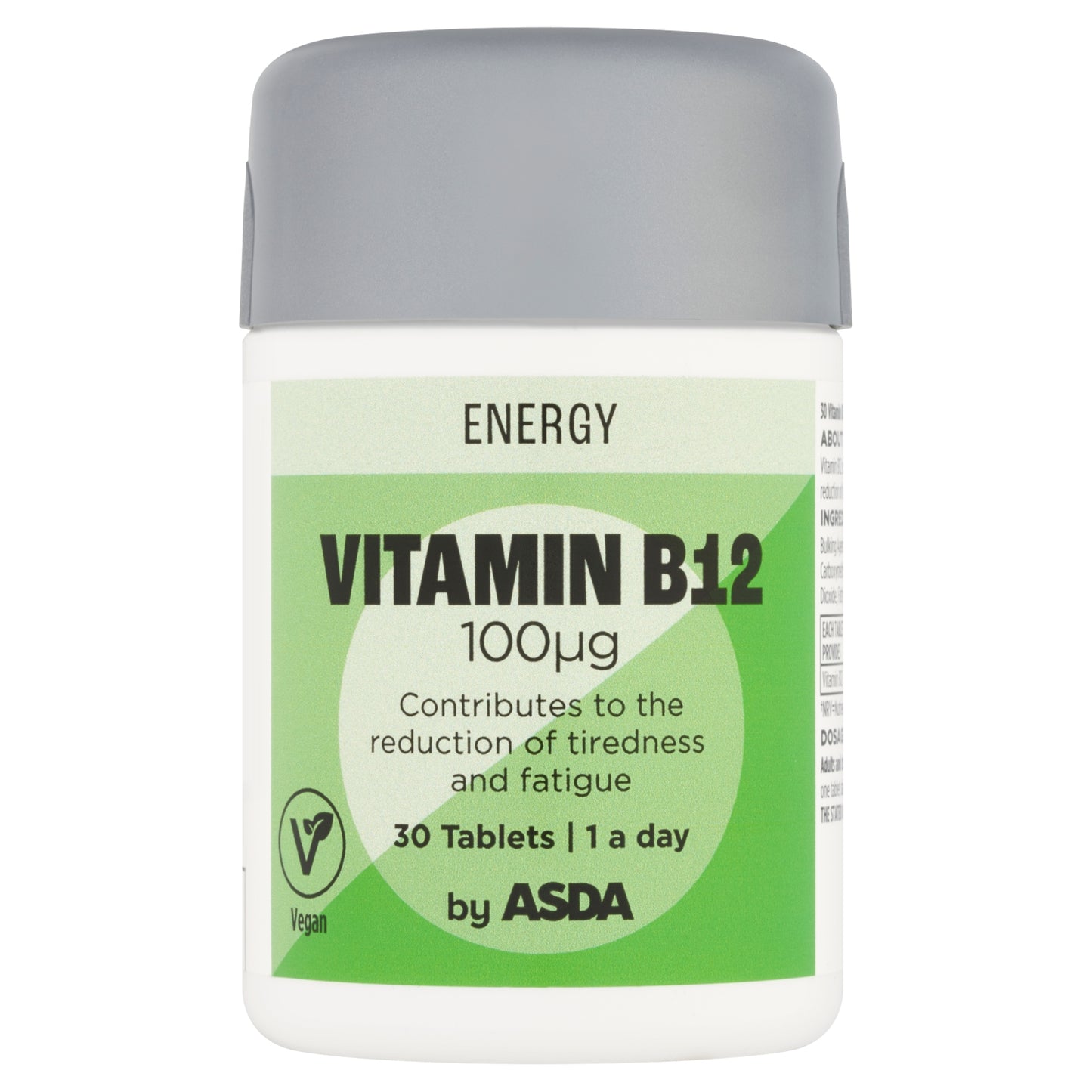 ASDA Energy 1 a day Vitamin B12 100μg 30 Tablets