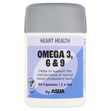 ASDA Heart Health 2 a day Omega 3, 6 & 9 60 Capsules