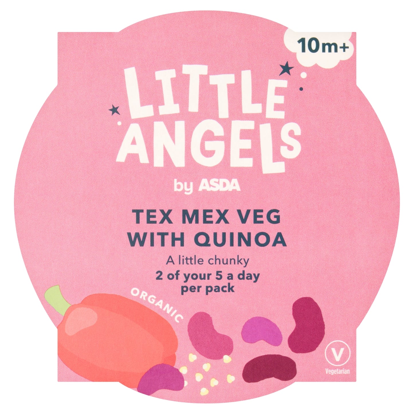 LITTLE ANGELS by ASDA Organic Tex Mex Veg with Quinoa 10m+ 190g