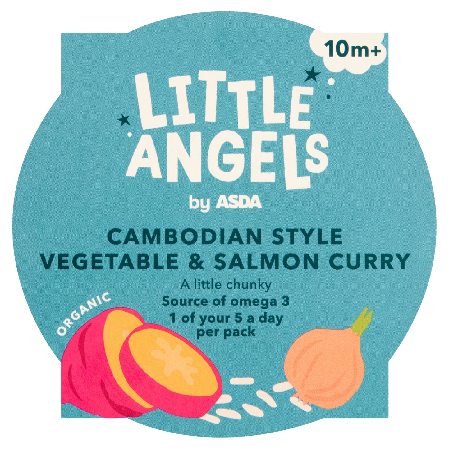 LITTLE ANGELS by ASDA Organic Cambodian Style Vegetable & Salmon Curry 10+ M 190g