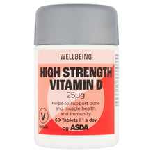 ASDA Wellbeing 1 a day High Strength Vitamin D 25μg 60 Tablets