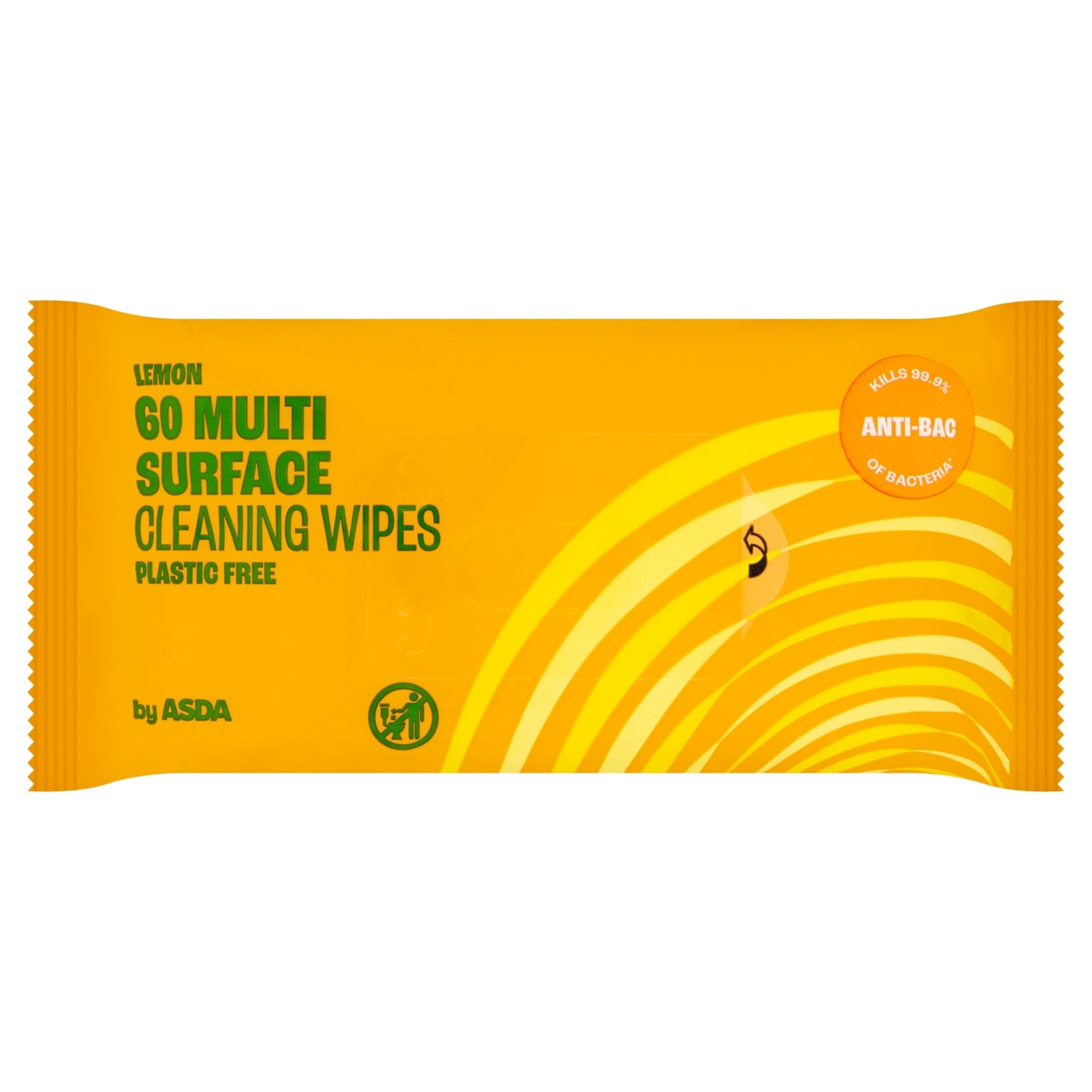 ASDA 60 Lemon Multi Surface Cleaning Wipes