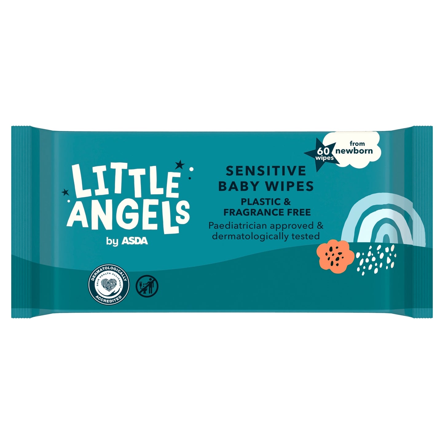 LITTLE ANGELS by ASDA by 60 Sensitive Baby Wipes from Newborn