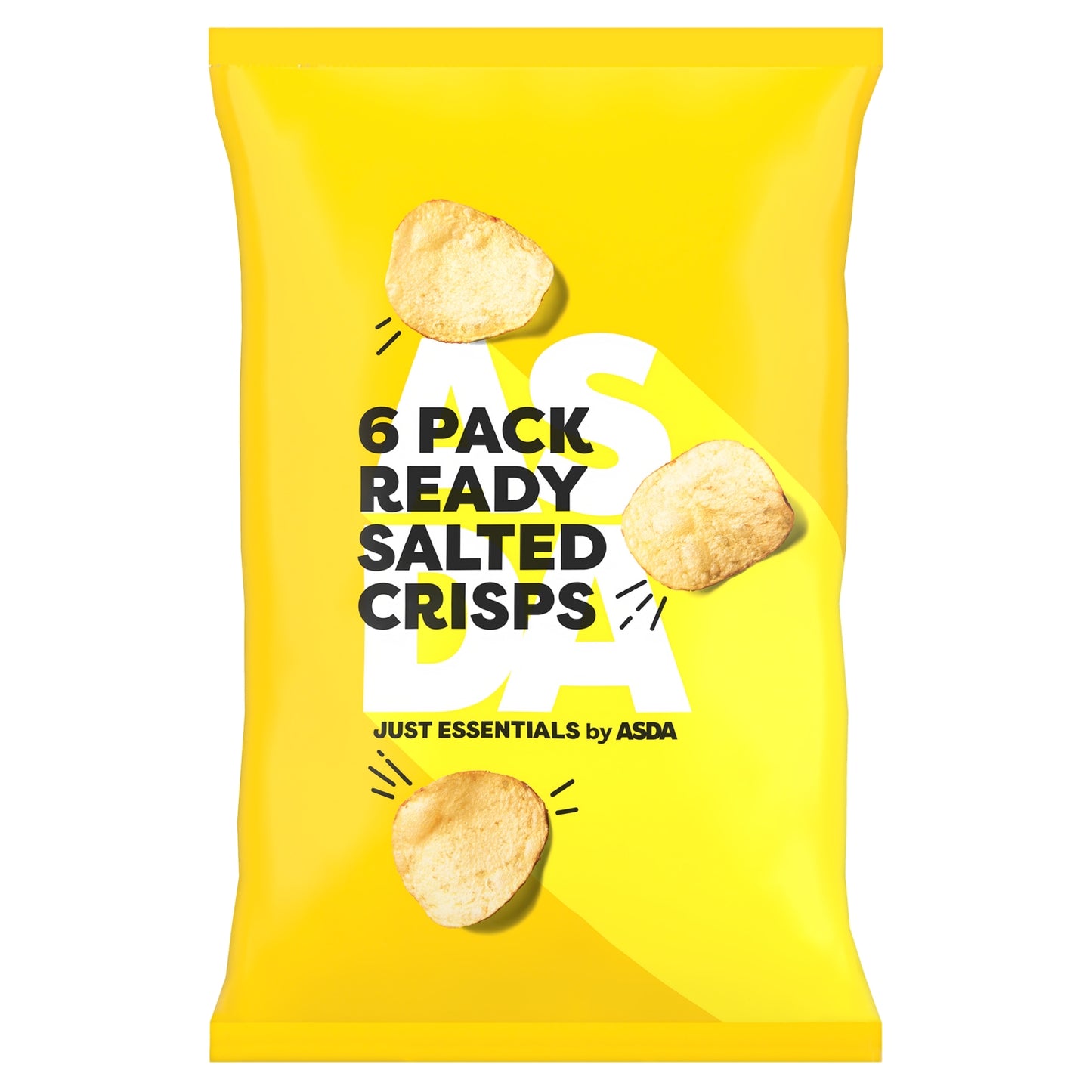 JUST ESSENTIALS by ASDA Pack Ready Salted Crisps 6 x 25g (150g)