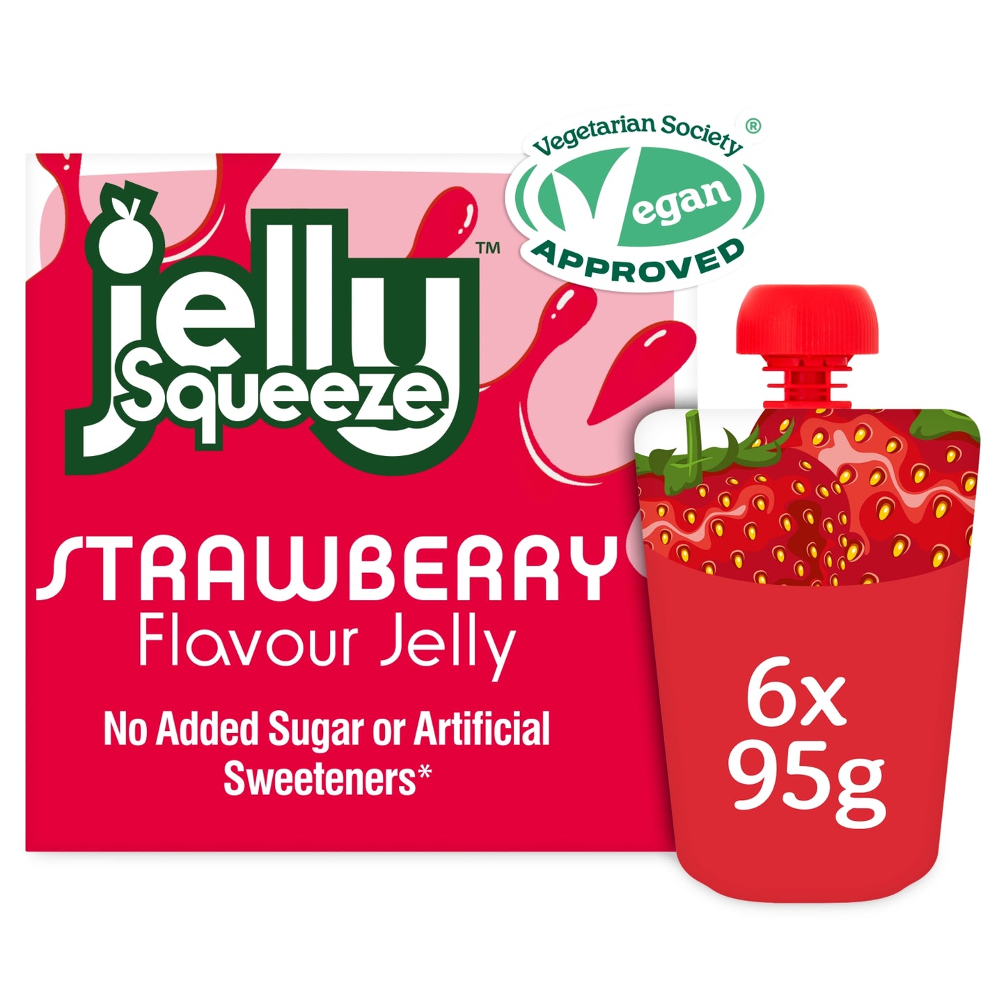 Jelly Squeeze Strawberry Flavour Jelly 6 x 95g